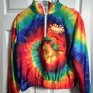 Nickelodeon Rainbow Tie-Dye Half-Zip Pullover Unisex